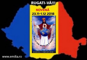 Novenă  pentru ţară și poporul romăn în cinstea lui  „ Isus, Rege al Tuturor Naţiunilor”  23 noiembrie-1 decembrie 2018