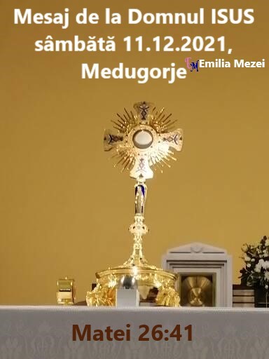 Mesaj Important de la Domnul Isus,  sâmbătă 11.12.2021, Medugorje, transmis prin Emilia Mezei
