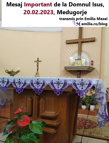 Mesaj de la Domnul Isus, 20 februarie 2023, Medugorje, transmis prin Emilia Mezei